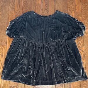 We The Free Charcoal Velvet Top